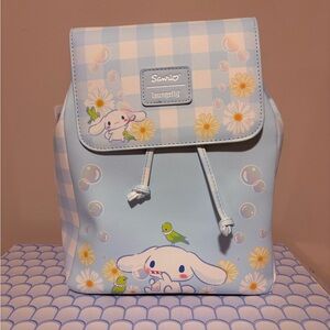 🔥 Loungefly Sanrio Cinnamoroll Daisy Gingham Slouch Mini Backpack